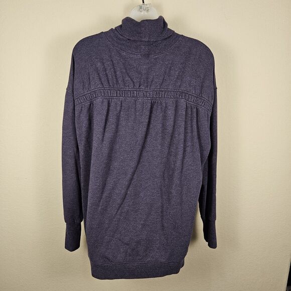 ATHLETA Balance Cinch Turtleneck Sweatshirt Crocus Violet Tunic Athleisure L - Picture 4 of 13
